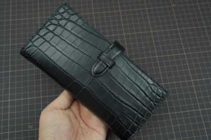 Long Wallet - Black / Yellow / Crocodile Leather