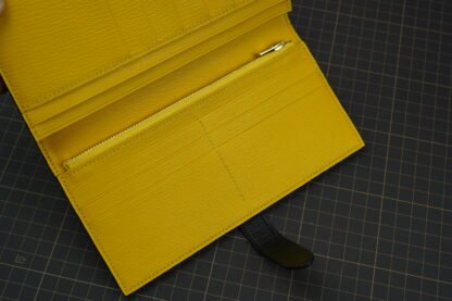 Long Wallet - Black / Yellow / Crocodile Leather - Image 5