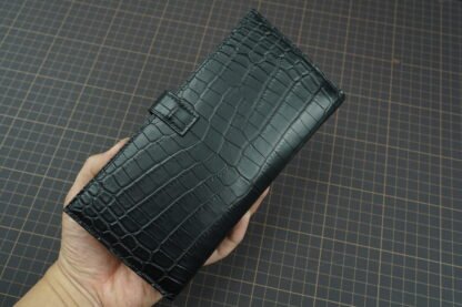Long Wallet - Black / Yellow / Crocodile Leather - Image 11
