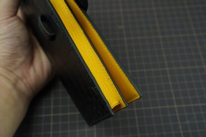 Long Wallet - Black / Yellow / Crocodile Leather - Image 6