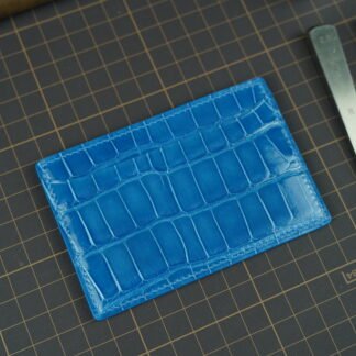 Card Holder - Blue / Crocodile Leather