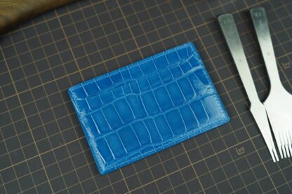 Card Holder - Blue / Crocodile Leather