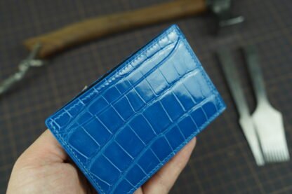 Card Holder - Blue / Crocodile Leather - Image 2