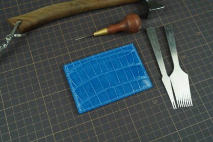 Card Holder - Blue / Crocodile Leather - Image 7