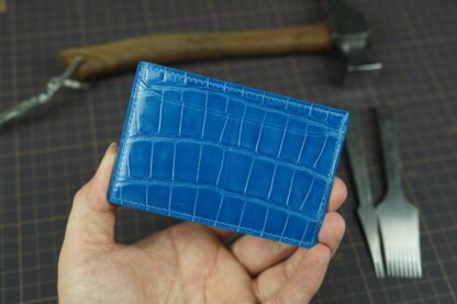 Card Holder - Blue / Crocodile Leather - Image 4