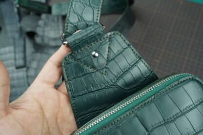 Sling Bag - Green / Crocodile Leather - Image 13