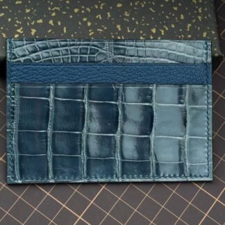 Cardholder Crocodile + cow (blue)