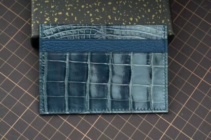 Cardholder Crocodile + cow (blue)