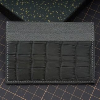 Cardholder crocodile + cow (dark grey)