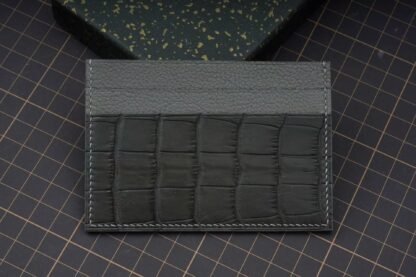 Cardholder crocodile + cow (dark grey)