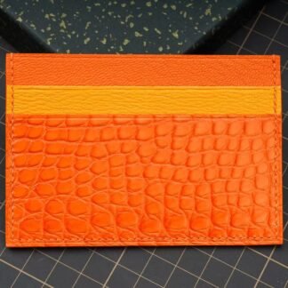 Cardholder crocodile + cow (Orange)
