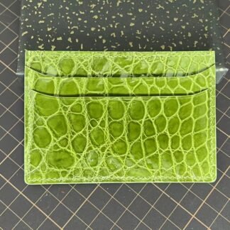 Cardholder Green crocodile skin (glossy)