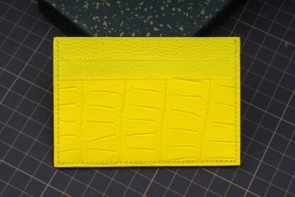 Cardholder crocodile + cow (Yellow)